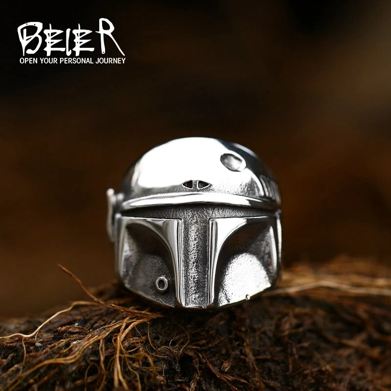 Beier 316L Stainless Steel Punk Rock Men's Ring | High-Quality Geometric Wedding Band - Premium rings from Lizard Vigilante - Just $19.99! Shop now at Lizard Vigilante