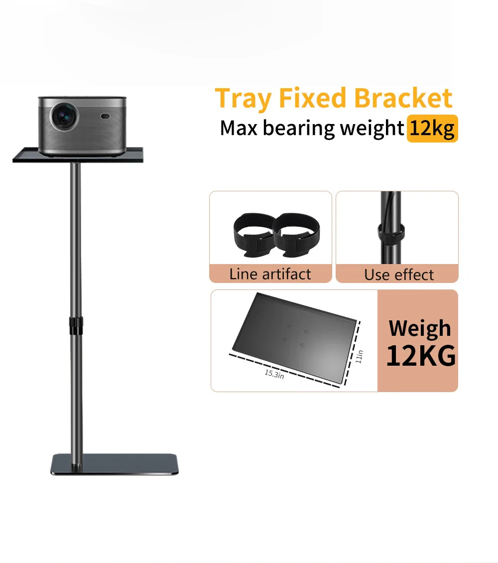 Ceiling/Floor Projector Support Stand Metal Holder Multi-angle Adjustable 360 ° Rotating Projector Bracket Film Video Projector