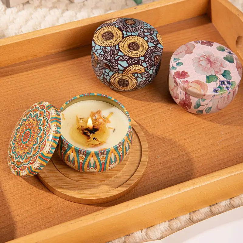 Osmanthus Gardenia Fragrance Candles with Petals Small Romantic Fragrance Candles for Girls' Birthday Gifts Home Aromatherapy