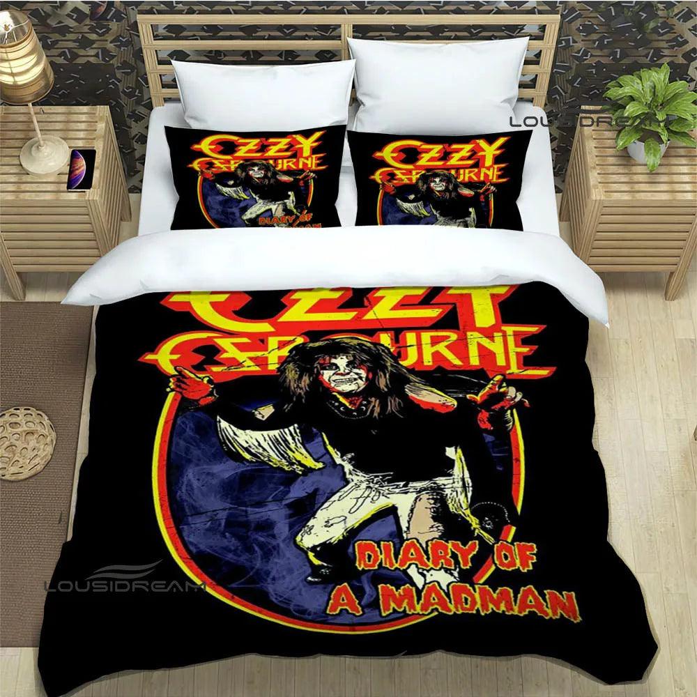 Dive into Ozzy's Dreamworld: A Retro Bedding Symphony for Headbanging Sleep - Premium bedding from Lizard Vigilante - Just $57.99! Shop now at Lizard Vigilante