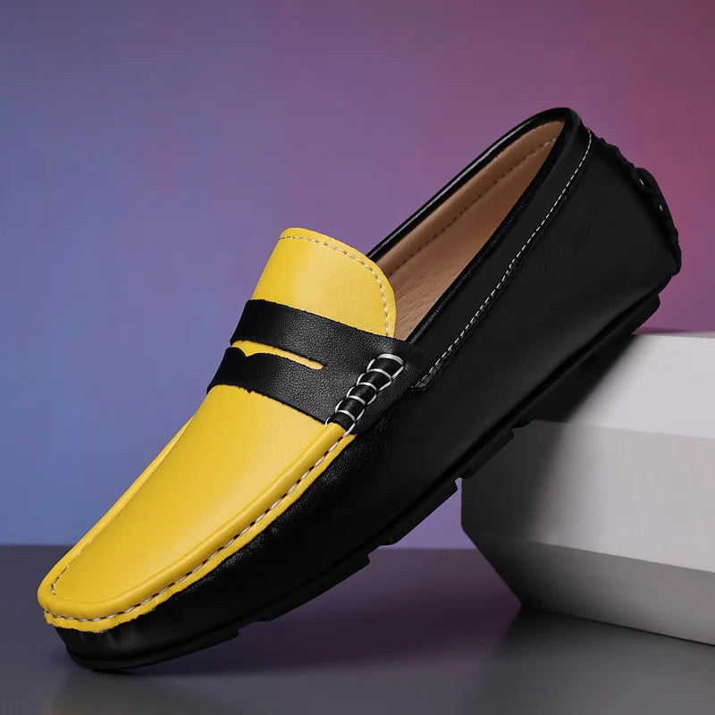 Men’s Italian Genuine Leather Loafers – Luxury Breathable Slip-On Moccasins, Casual & Formal Comfortable Driving Shoes - Premium loaferr from Lizard Vigilante - Just $36.99! Shop now at Lizard Vigilante