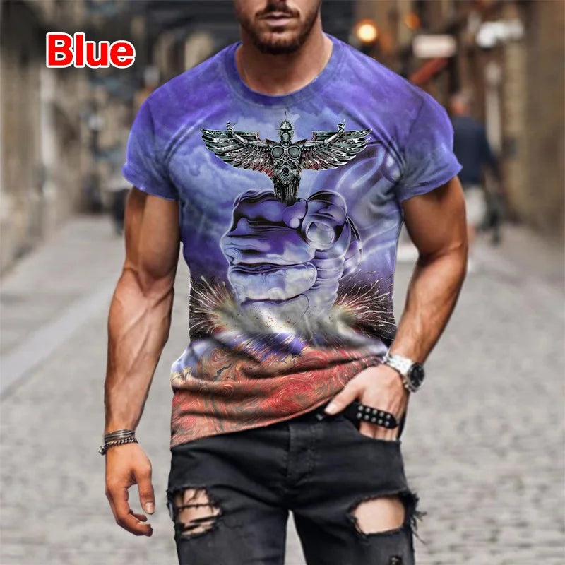 Fashion Hip Hop Rock Judas Priest Band 3D Printed T shirts For Men Casual Street Trend Short Sleeve T-shirt Large Size Clothing - Premium T-shirt from Lizard Vigilante - Just $23.99! Shop now at Lizard Vigilante