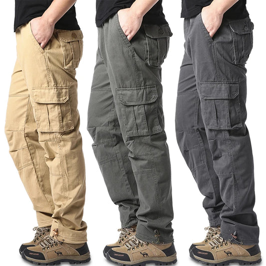 Large Pocket Loose Overalls Men's Outdoor Sports Jogging Tactical Pants – Elastic Waist, Pure Cotton, Casual Work Pants - Premium pants from Lizard Vigilante - Just $38.88! Shop now at Lizard Vigilante