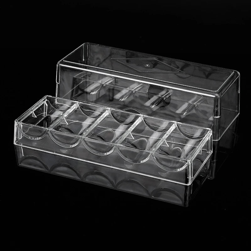 Poker Chips Storage Box – Transparent Acrylic Casino Gambling Chip Organizer with Cover – Holds 100 Chips, Perfect for Home & Party Games - Premium poker chip organizer from Lizard Vigilante - Just $21.08! Shop now at Lizard Vigilante