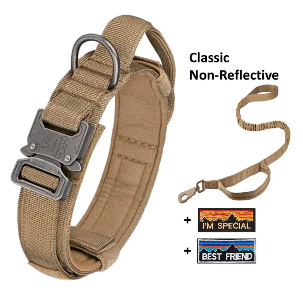 Durable Tactical Dog Collar and Leash Set – Adjustable, Padded, Reflective Military Training Collar for Medium to Large Dogs - Premium collar from Lizard Vigilante - Just $22.99! Shop now at Lizard Vigilante