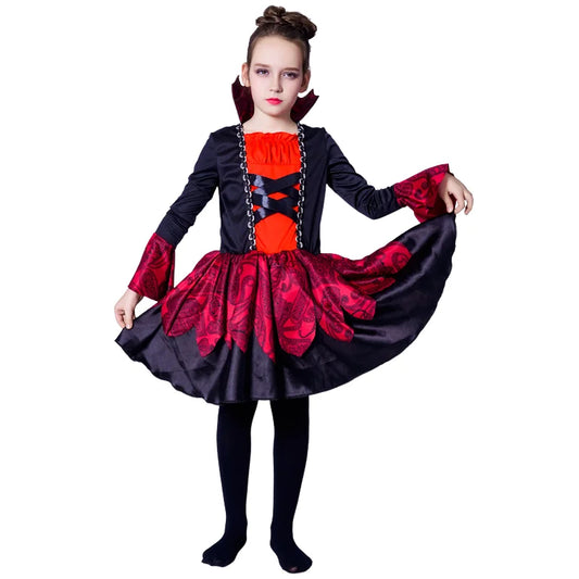 Halloween Children Vampiress Cosplay Costume Holiday Party Funny Dress Set Girl Red Cute Costume Party Stage Performance Clothes - Premium Cosplay Costumes from Lizard Vigilante - Just $36.88! Shop now at Lizard Vigilante