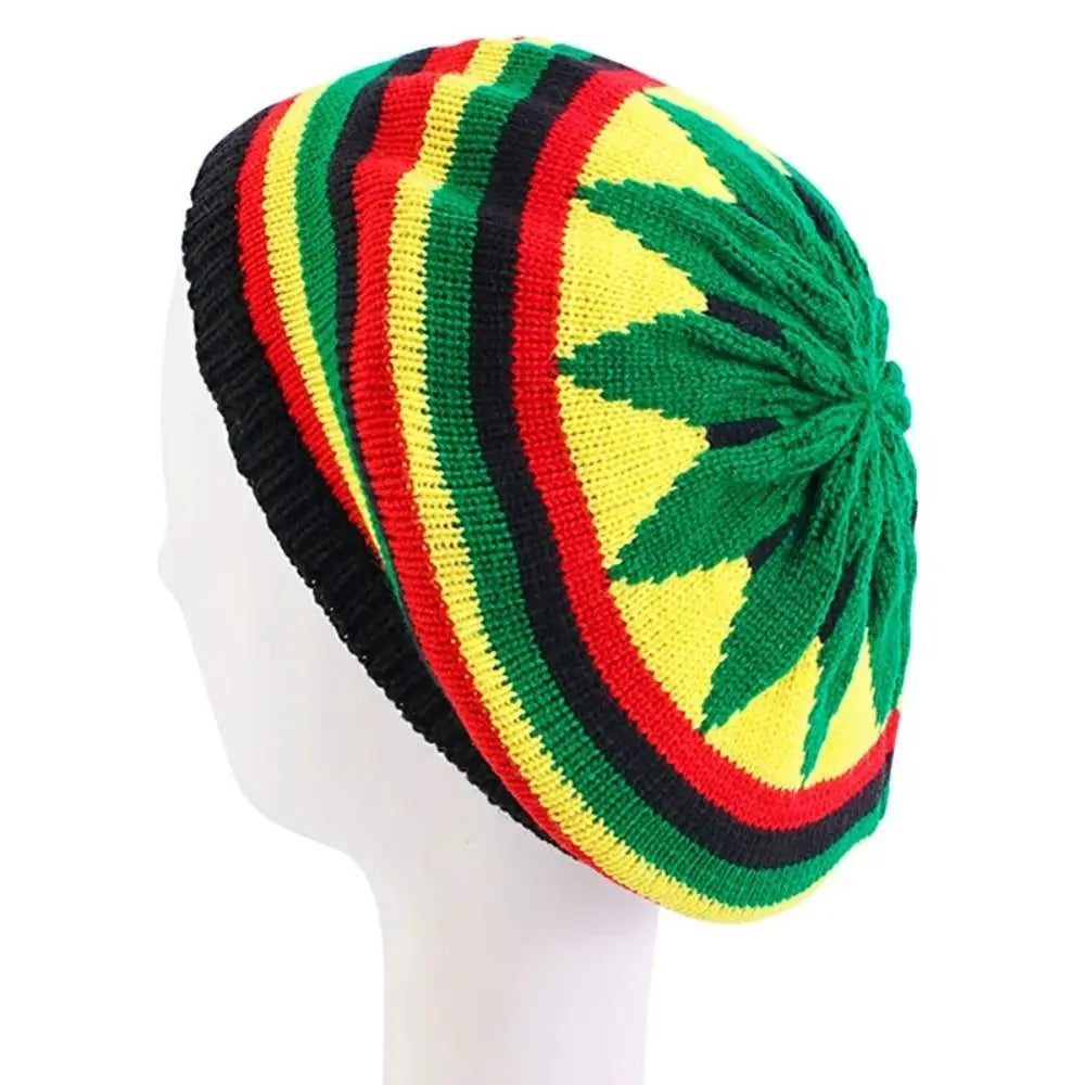 Classic Jamaican Reggae Loose Knitted Beanie – Cozy & Stylish Wool Beret Cap, Soft Knit Hip Hop Hat for Women, Perfect for Spring & Autumn - Premium unisex beanie from Lizard Vigilante - Just $22.88! Shop now at Lizard Vigilante