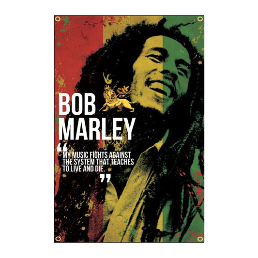 Bob Marley 3x5ft Music Banner | Reggae Jamaica Home Decoration Flag with 4 Grommets | Hanging Polyester Flag - Premium flag from Lizard Vigilante - Just $11.99! Shop now at Lizard Vigilante