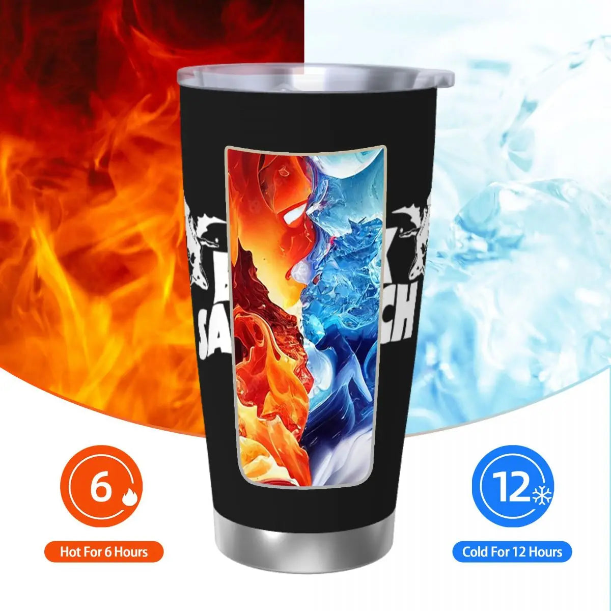 Black Sabbitch Rock Insulated Tumbler with Lid – 20oz Black Vacuum Coffee Mug - Premium Tumblers from Lizard Vigilante - Just $30.88! Shop now at Lizard Vigilante