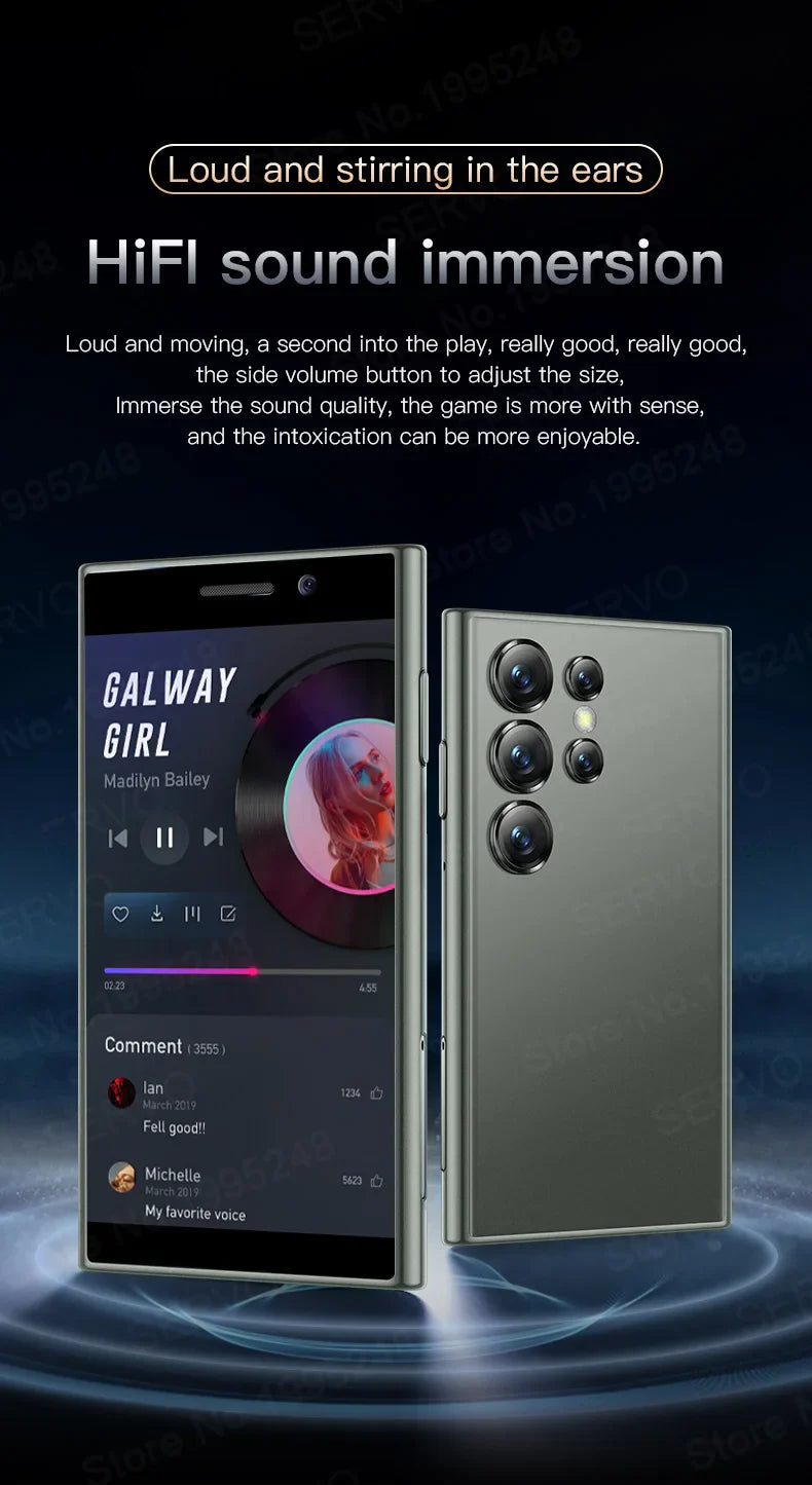 SERVO S24 Mini Pocket Smartphone 2GB 16GB 4G Netcom Android Native System MT6737 WIFI Hotspot Small Palm Smart Phones New Update