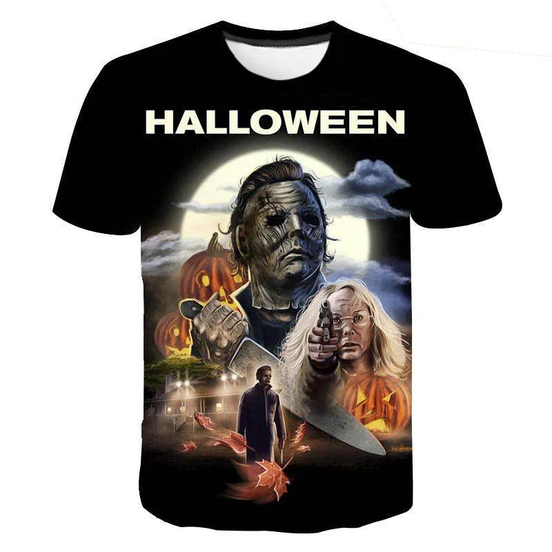 Halloween Horror Movie T-Shirt Michael Myers Scary Film 3D Print Men Woman Cool Streetwear Harajuku T Shirt Kids Tees Tops Clothing - Premium T-Shirt from Lizard Vigilante - Just $22.99! Shop now at Lizard Vigilante