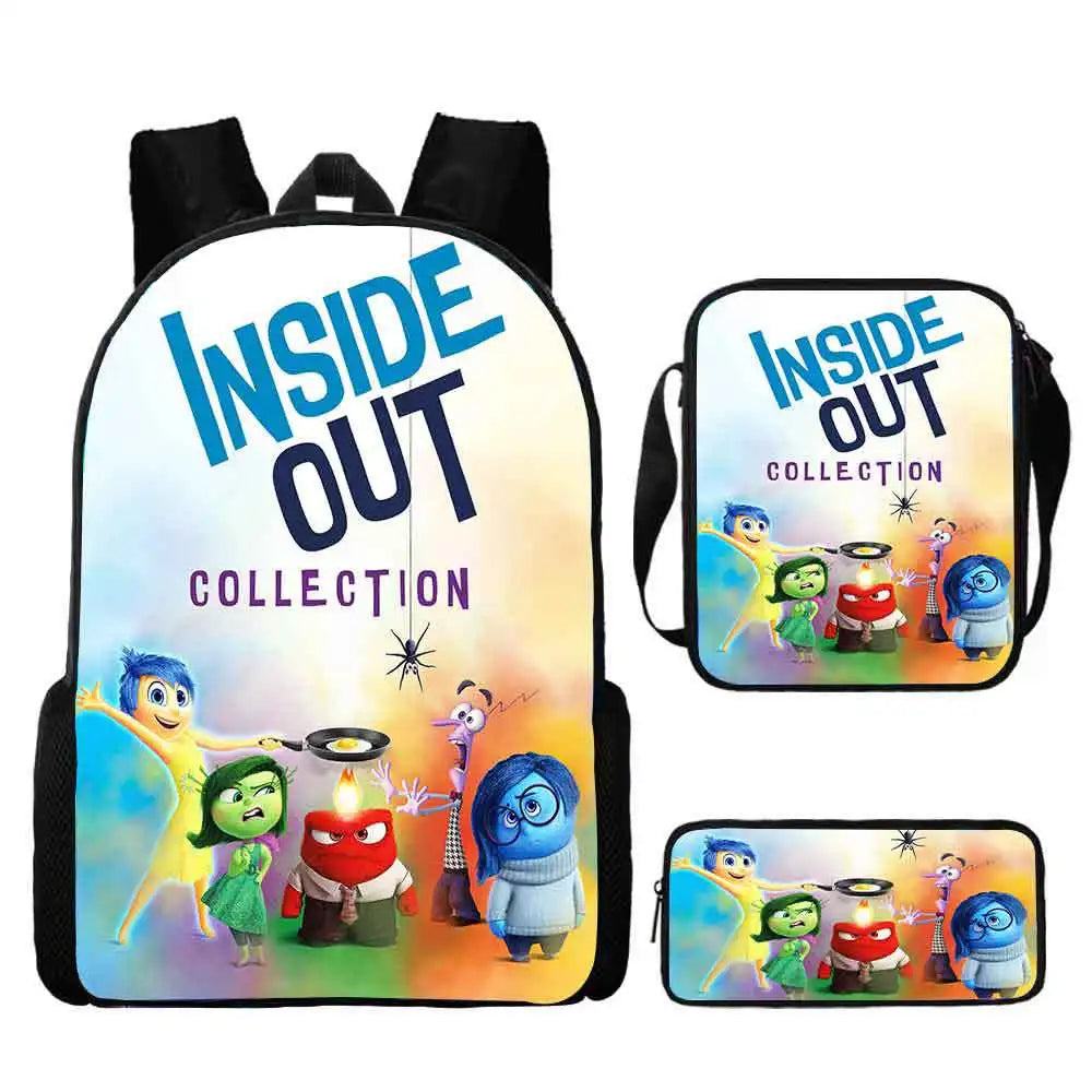 Inside Out Movie Backpack with Lunch Bags Pencil Case Disnee Kids Bags Custom Large Capacity Backpacks - Premium backpack from Lizard Vigilante - Just $34.99! Shop now at Lizard Vigilante