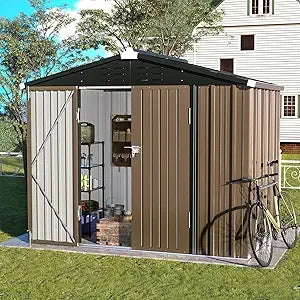 Spacious Outdoor Storage Shed - Metal Galvanized Steel for Backyard - Premium shed from Lizard Vigilante - Just $314.99! Shop now at Lizard Vigilante