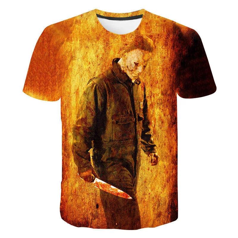 Halloween Horror Movie T-Shirt Michael Myers Scary Film 3D Print Men Woman Cool Streetwear Harajuku T Shirt Kids Tees Tops Clothing - Premium T-Shirt from Lizard Vigilante - Just $22.99! Shop now at Lizard Vigilante