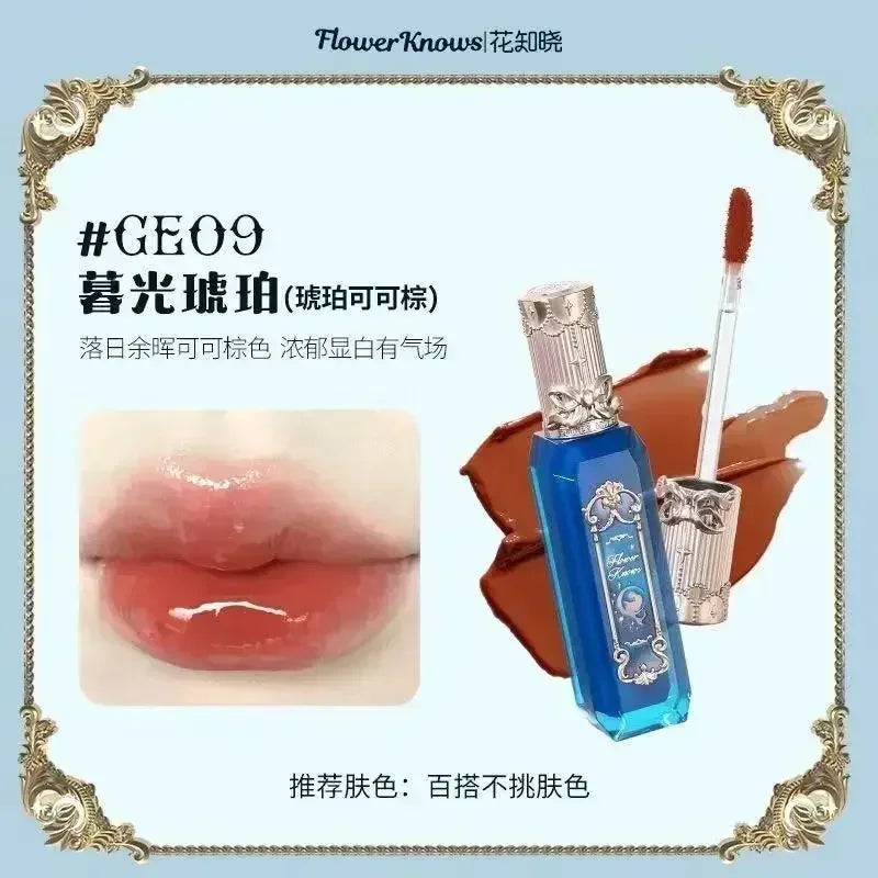 Flower Knows Strawberry Rococo Series Cloud Lip Cream Lip Gloss Long Lasting Velvet Lip Tint Lipstick for Women Cosmetic