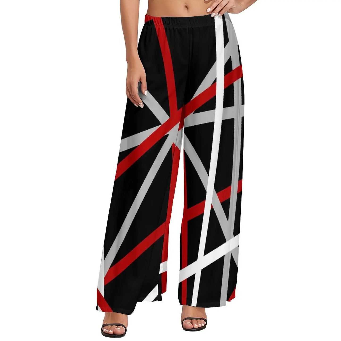 Vintage Van Halen Women's Wide Leg Casual Trousers – High Waist Street Fashion Gift - Premium pants from Lizard Vigilante - Just $45.88! Shop now at Lizard Vigilante