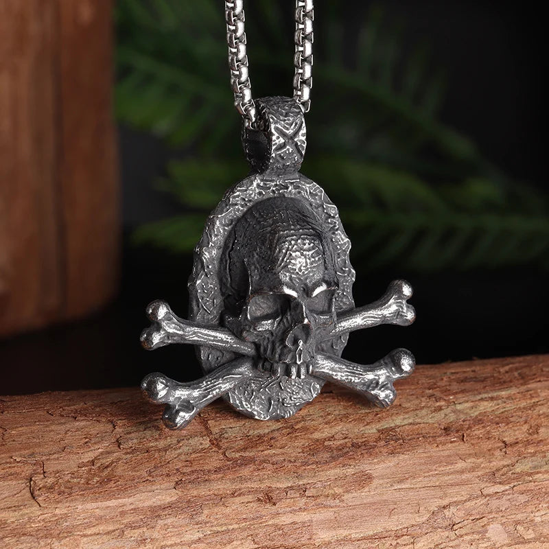 Cool Heavy Bicycle Chain Skull Motorcycles Engine Metal Pendant – Men's Biker Cross Necklace - Premium pendant from Lizard Vigilante - Just $3.99! Shop now at Lizard Vigilante