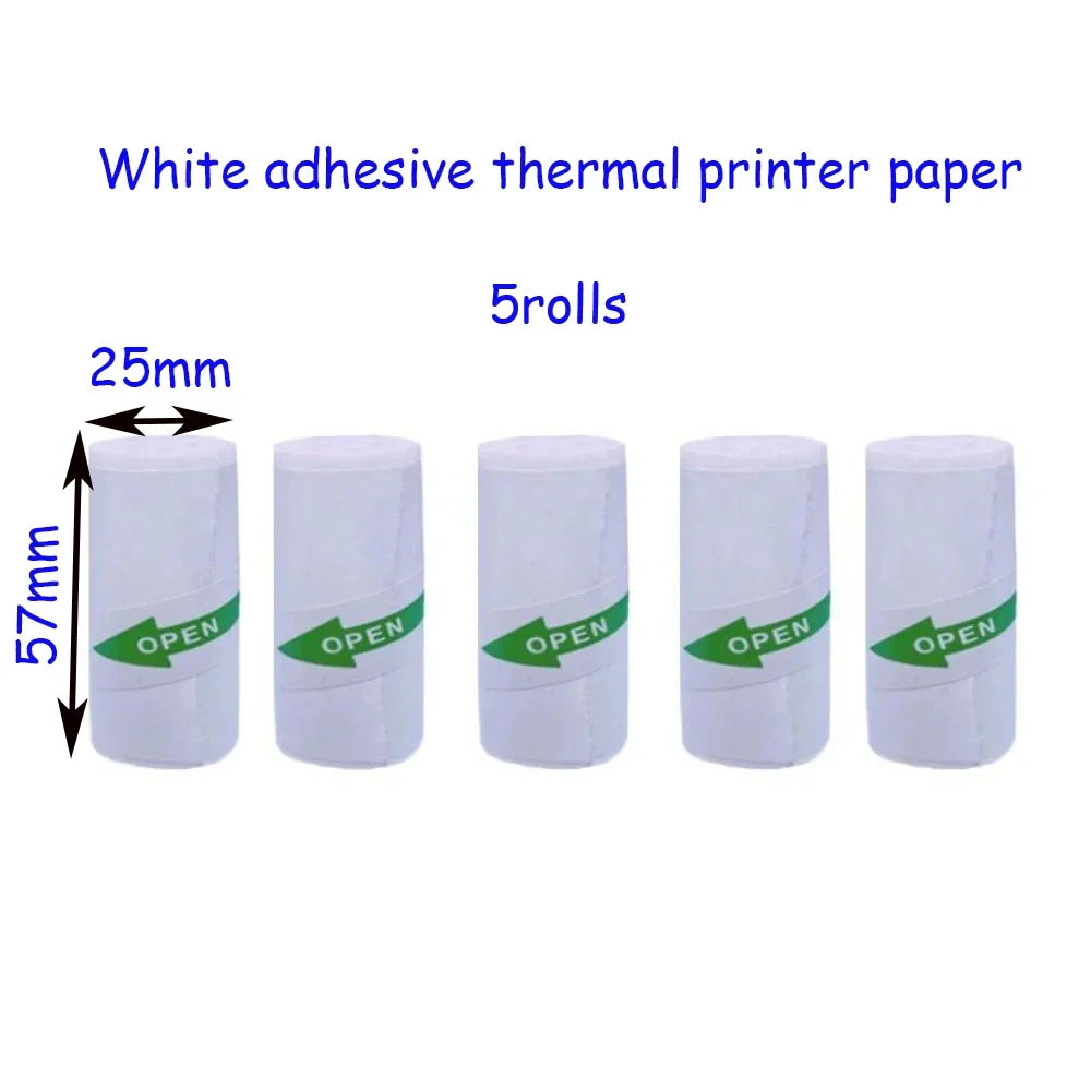 57x25mm Mini Printer Thermal Paper Label Sticker Self-adhesive Paper for Kids Instant Print Camera Pocket Printer