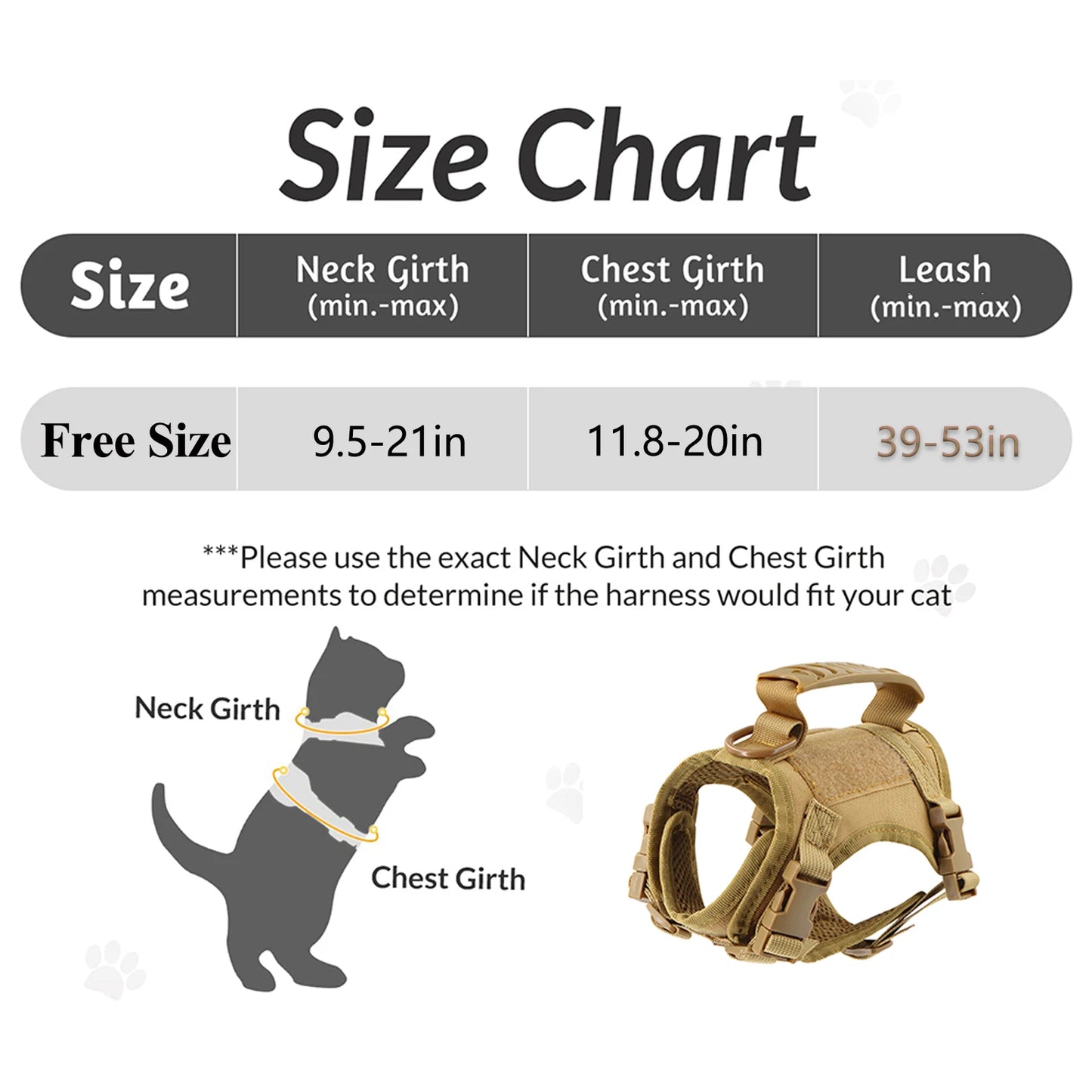 Combat Kitty Tactical Harness – Adjustable Full-Body Vest With Control Handle For Cats & Small Dogs