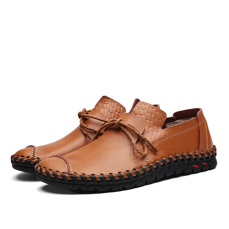 Spring Handmade Leather Men’s Slip-On Casual Loafers – Soft Driving Shoes for Everyday Style - Premium shoes from Lizard Vigilante - Just $77.77! Shop now at Lizard Vigilante