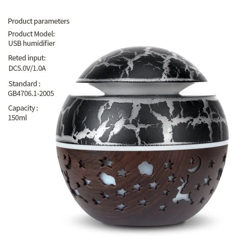 2024 Home Mushroom Head Bedroom Air Purifier USB Desktop Nebulizer Wood Texture Personalized Aromatherapy Machine Humidifier