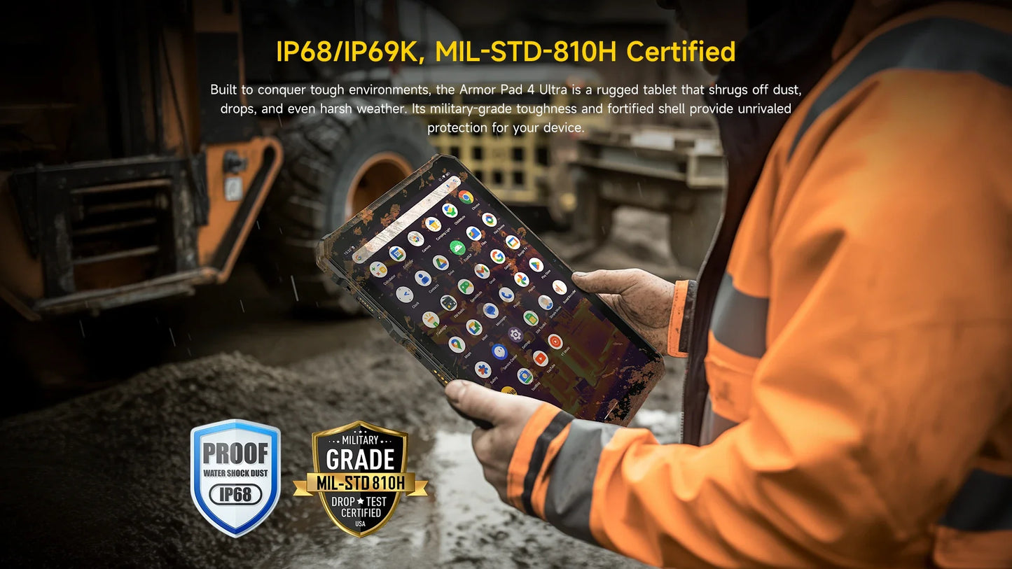 Ulefone Armor Pad 4 Ultra 5G Rugged Tablet  Thermal lmaging 10.36"2K Up to 16GB RAM 256GB ROM Android 14 11800mAh