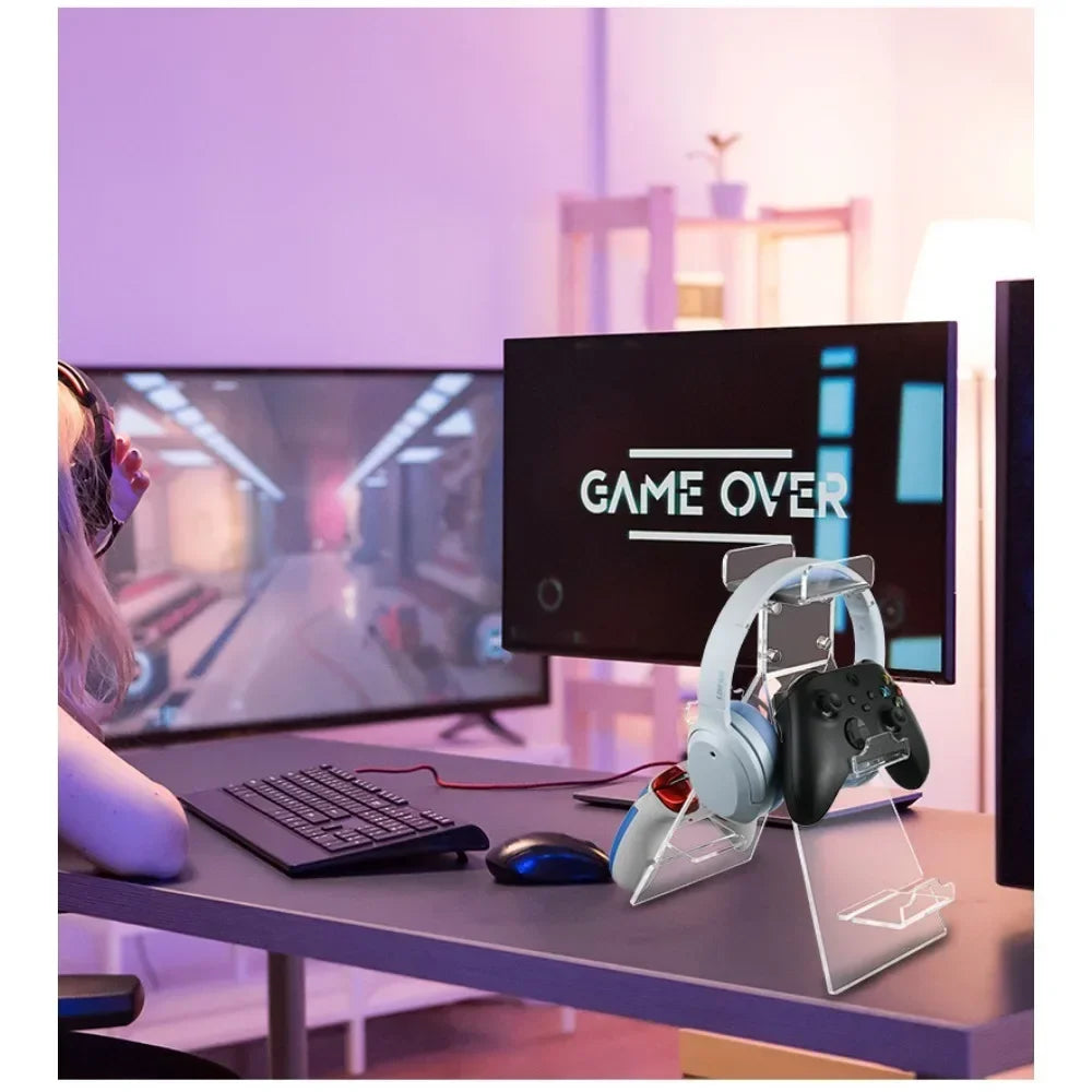 Transparent Headsets Support Stand, Desktop Organizers for Switch Gaming Controller Headphones with Secure Grip. - Premium  from Lizard Vigilante - Just $18.99! Shop now at Lizard Vigilante