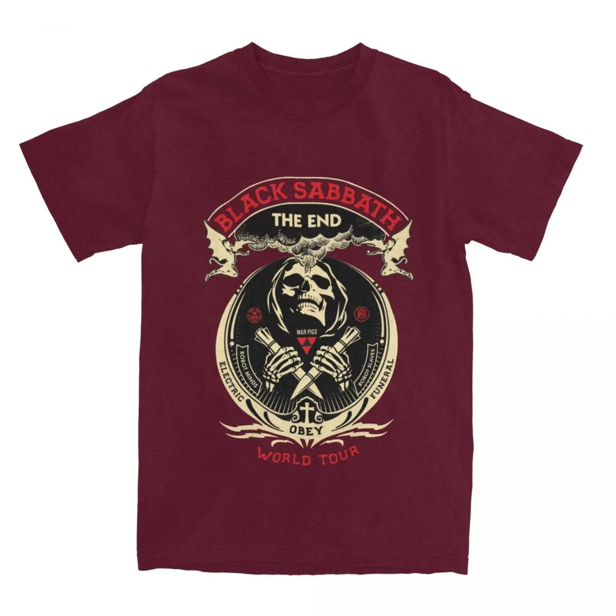 Black Sabbaths The End T-Shirt Men's Cotton Top Tee Retro Rock Band Crewneck Short Sleeve - Premium T-shirt from Lizard Vigilante - Just $23.88! Shop now at Lizard Vigilante