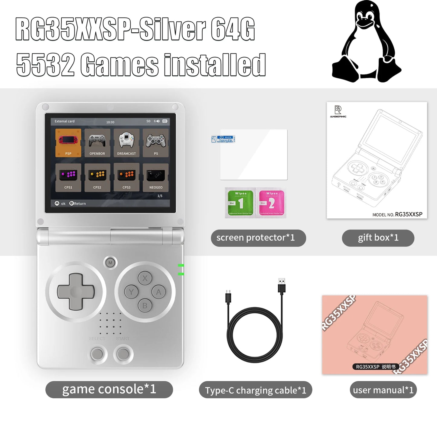 Anbernic RG35XXSP: 3.5-inch Retro Game Player - Relive Classic Games on the Go - Premium handheld video game from Lizard Vigilante - Just $99.99! Shop now at Lizard Vigilante