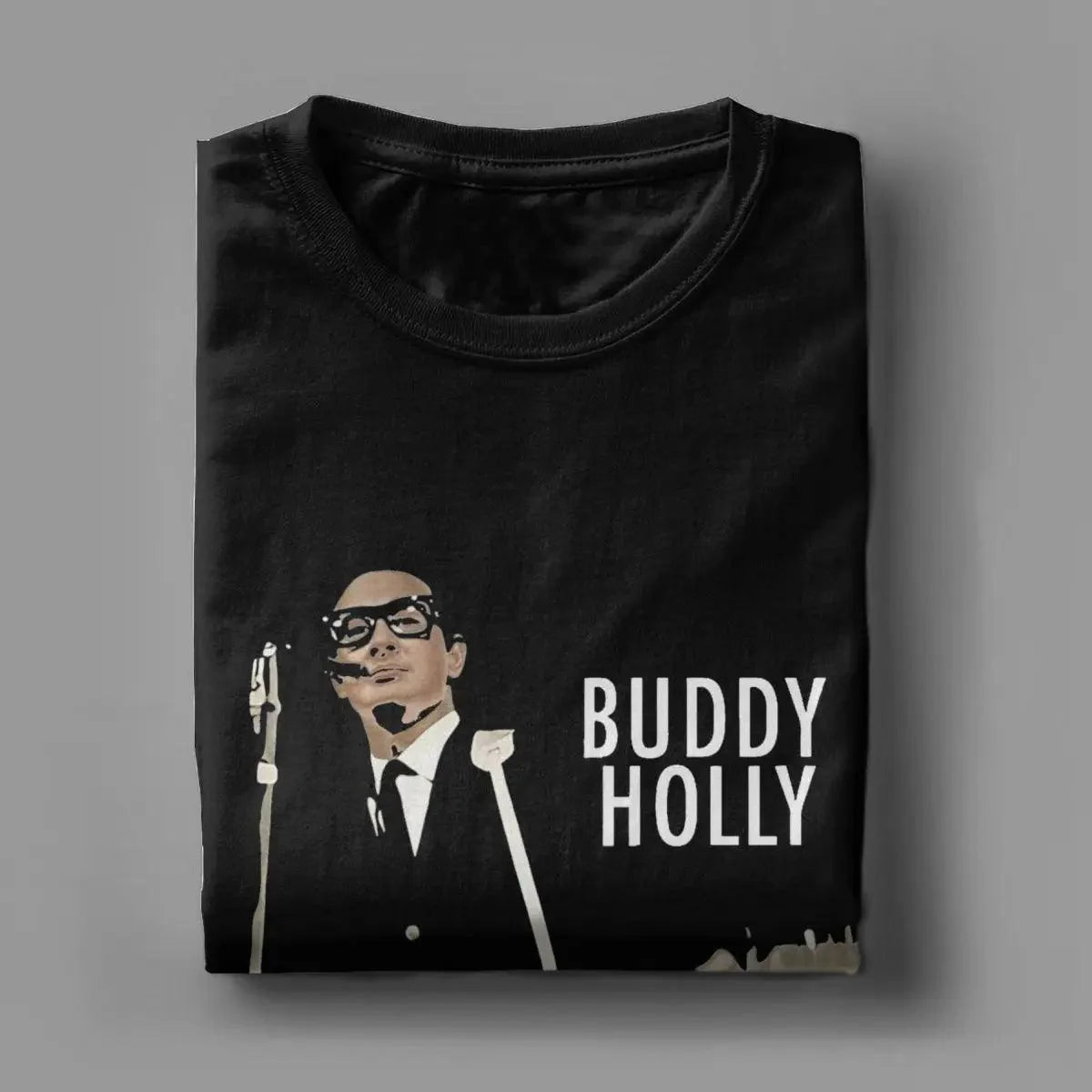 Buddy Holly Rocker Men Women T Shirts Rock Leisure Tee Shirt Short Sleeve Round Collar T-Shirts 100% Cotton Gift Idea Clothes - Premium T-Shirt from Lizard Vigilante - Just $27.05! Shop now at Lizard Vigilante