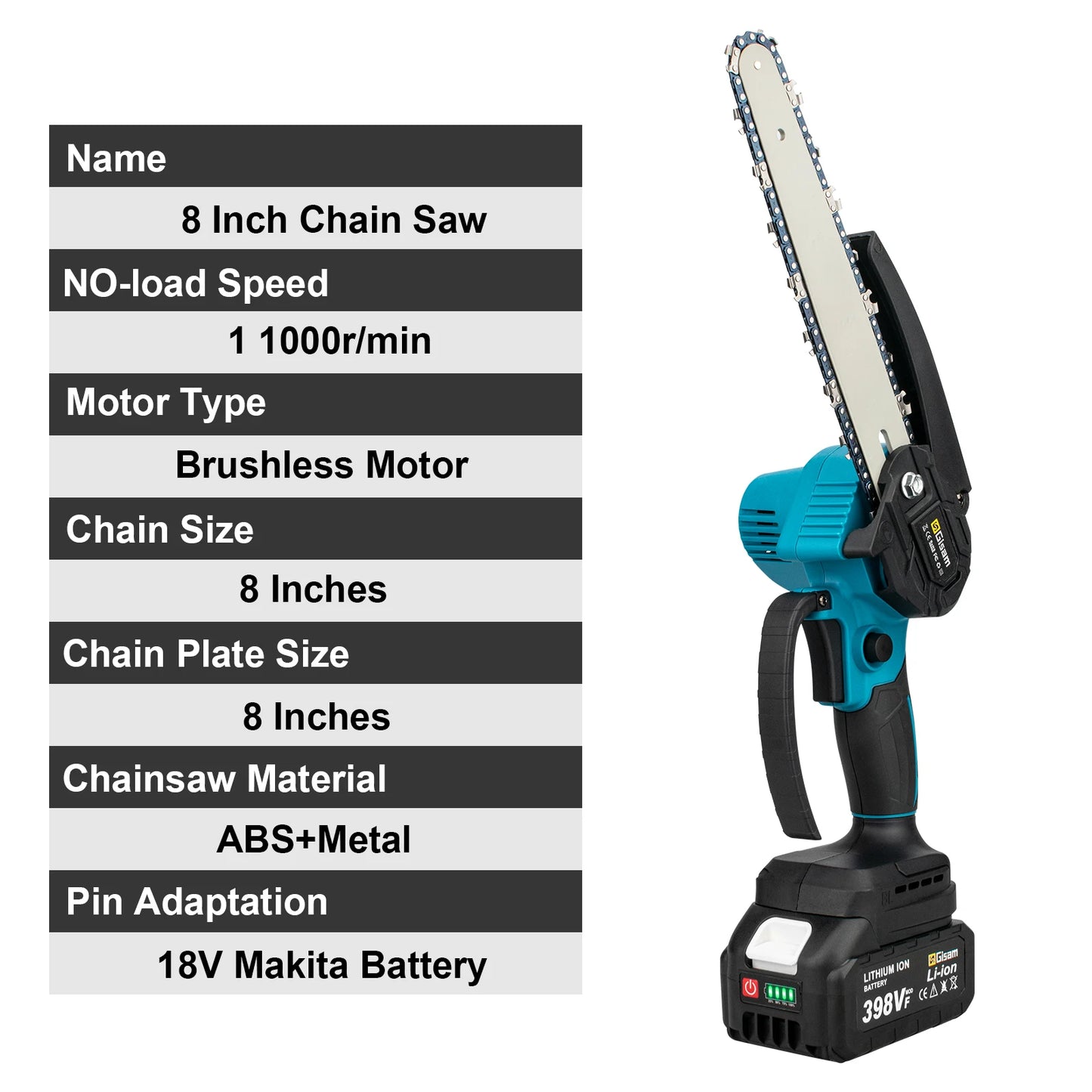 8-Inch Brushless Mini Electric Chainsaw – Handheld Pruning Power Tool for Makita 18V Battery, Woodworking & DIY - Premium chainsaw from Lizard Vigilante - Just $88.88! Shop now at Lizard Vigilante