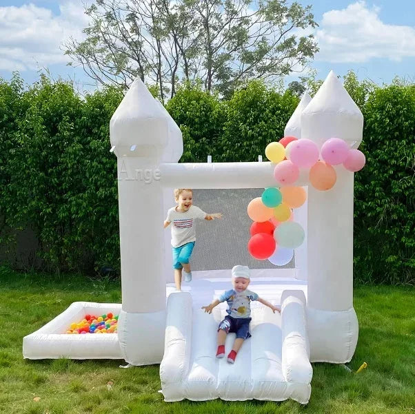 Mini White Wedding Inflatable Bounce Castle – Perfect for Kids Indoor & Outdoor Play - Premium bounce house from Lizard Vigilante - Just $2991.08! Shop now at Lizard Vigilante