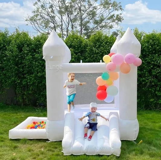 Mini White Wedding Inflatable Bounce Castle – Perfect for Kids Indoor & Outdoor Play - Premium bounce house from Lizard Vigilante - Just $2991.08! Shop now at Lizard Vigilante