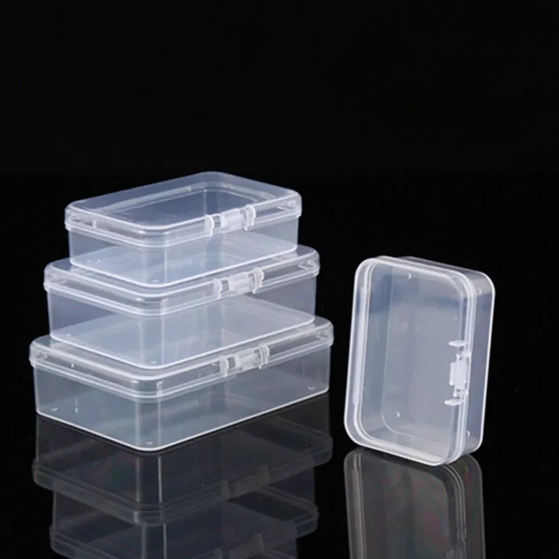 Mini Plastic Rectangular Storage Box Translucent Packing Box Dustproof Durable Strong Jewelry Case Container Home Storage