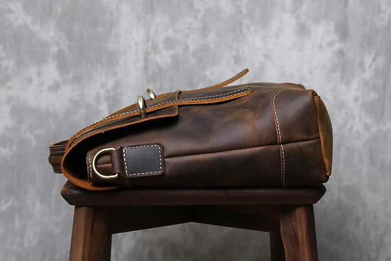 Vintage Leather Messenger Bag - Timeless Style and Durability - Premium messenger bag from Lizard Vigilante - Just $138.88! Shop now at Lizard Vigilante