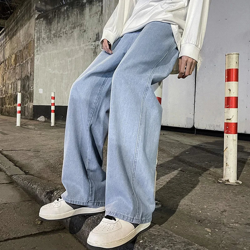 Street Riot Wide Leg Combat Jeans — Korean Style Loose Straight Pants For Men Who Move Like Thunder