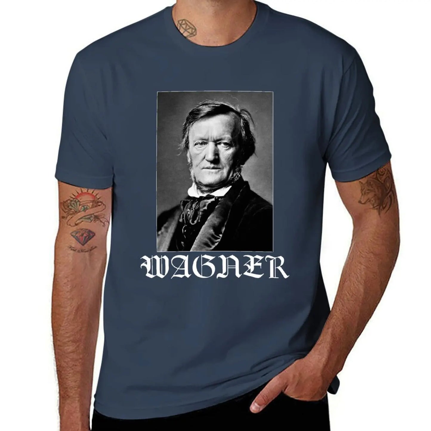 Richard Wagner Black Metal Style Logo T-Shirt Classical Music Death Blouse Graphics shirts graphic tees summer clothes t shirts for men - Premium t-shirt from Lizard Vigilante - Just $24.79! Shop now at Lizard Vigilante