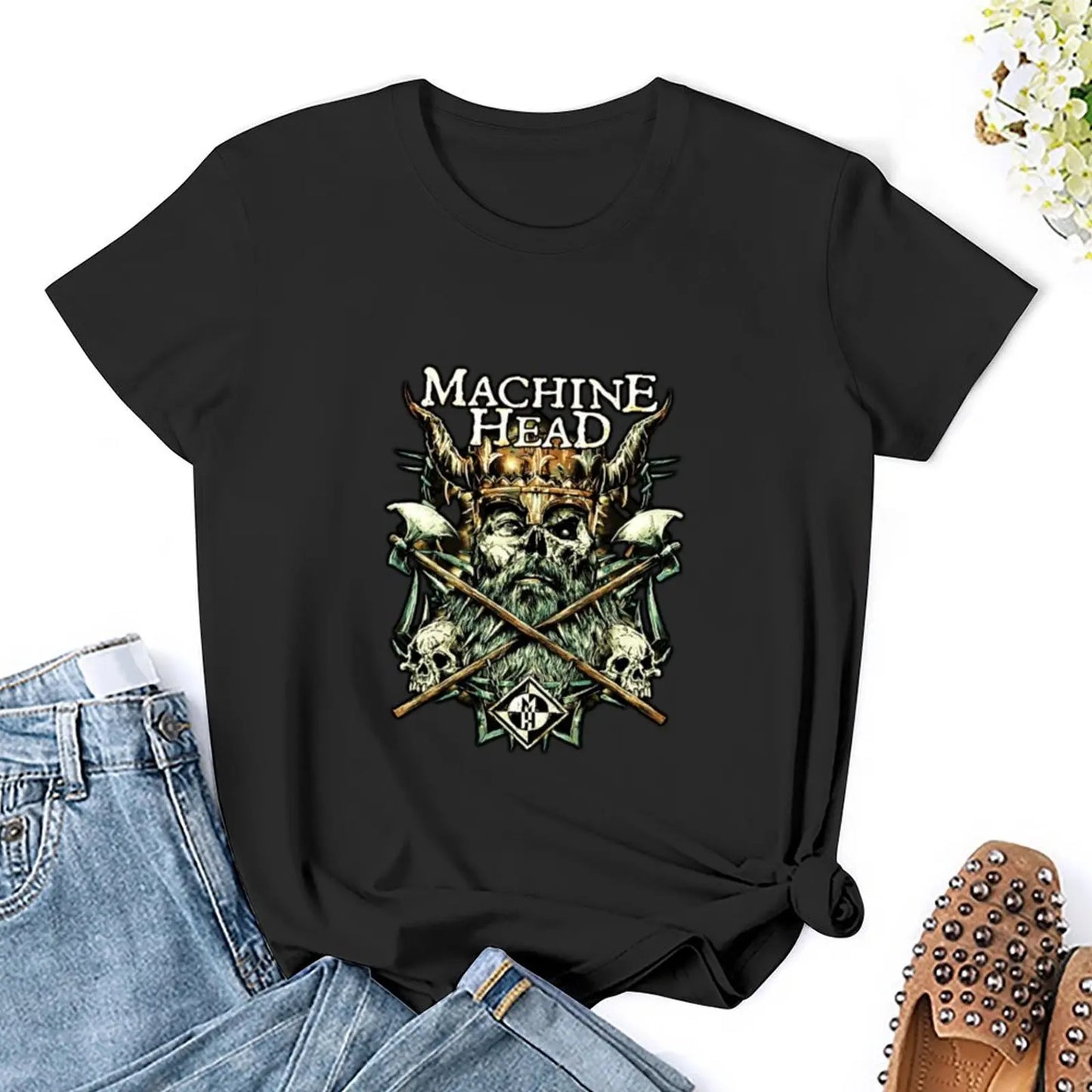 Women's Machine Head T-Shirt Group Music Gorgeous Heavy Metal Tour Clothes Shirts Cute Graphic Tees - Premium t-shirt from Lizard Vigilante - Just $30.69! Shop now at Lizard Vigilante