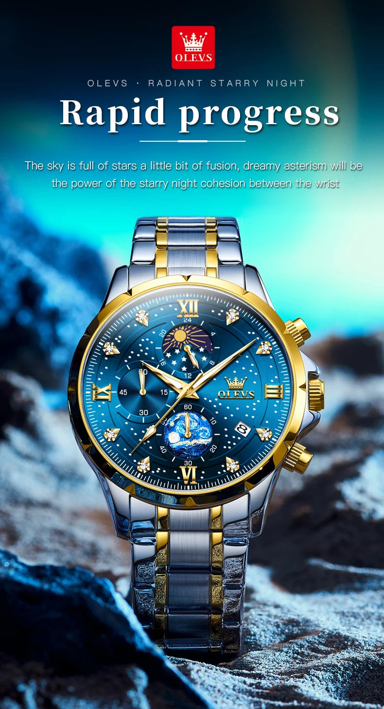 OLEVS 9807 Men's Luxury Watch - A Celestial Timepiece - Premium watches from Lizard Vigilante - Just $55.99! Shop now at Lizard Vigilante