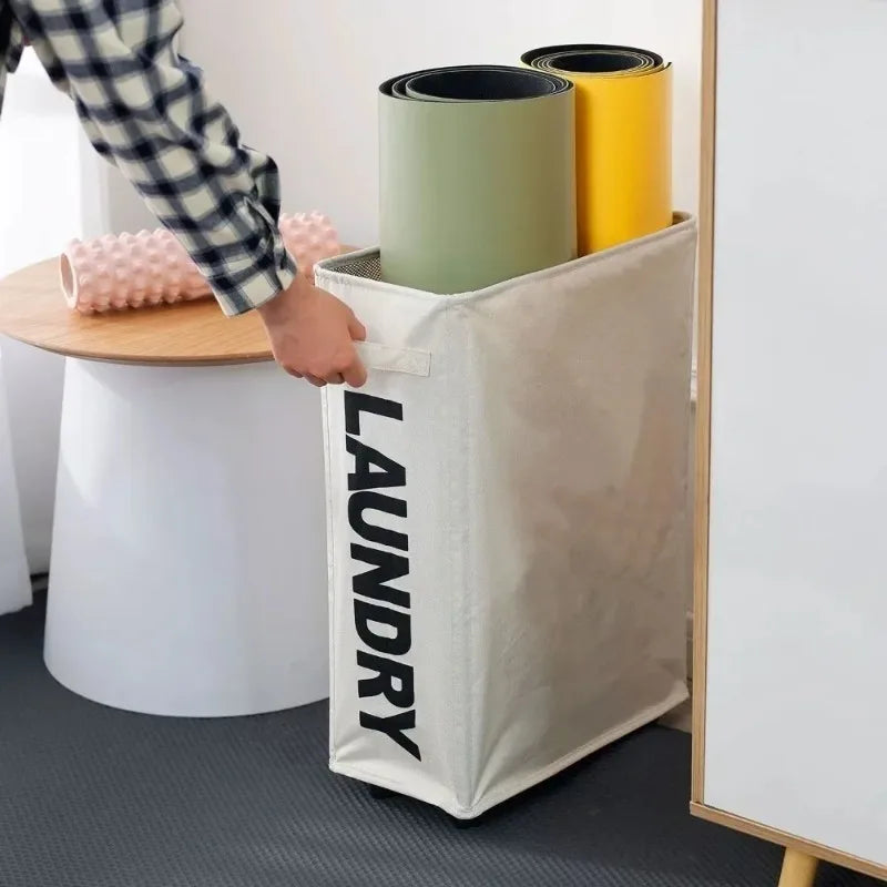 Roller Dirty Clothes Basket Waterproof Laundry Organizer On Wheel Foldable Laundry Basket Dirty Clothes Storage Box with Lid - Premium laundry organizer from Lizard Vigilante - Just $29.99! Shop now at Lizard Vigilante