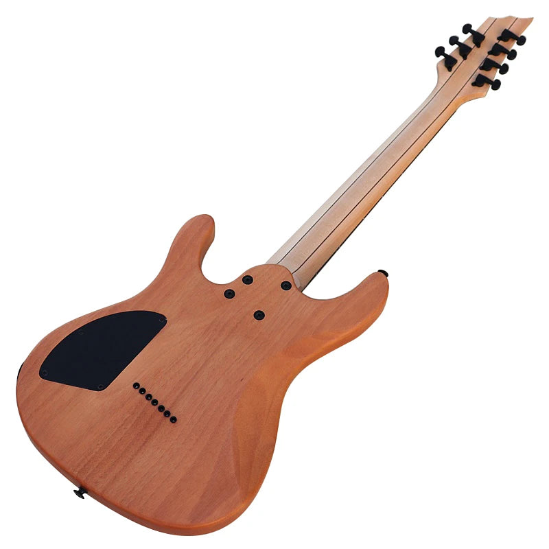 V-Glorify High Grade 7 Strings Electric Guitar Tree Burl Skin Natural Color Solid Okoume Body - Premium guitar from Lizard Vigilante - Just $344.88! Shop now at Lizard Vigilante