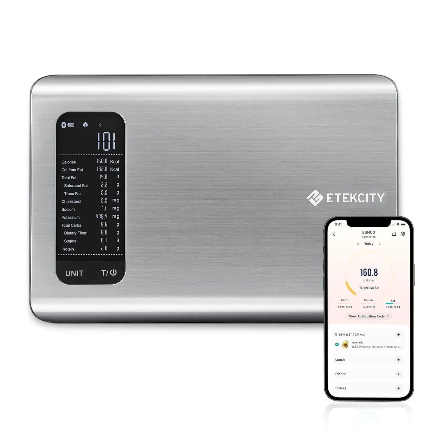 Food Kitchen Scale, Digital Grams and Ounces for Weight Loss With Smart Nutrition App, 19 Facts Tracking, Baking, Cooking - Premium  from Lizard Vigilante - Just $65.99! Shop now at Lizard Vigilante