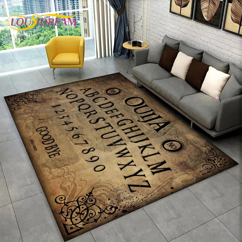 The Witchcraft Gothic Ouija Area Rug: LOUSIDREAM 3D Printed Tarot Carpet for Living Room & Bedroom