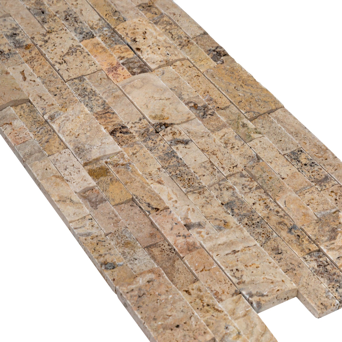 Scabos Ledger 3D Panel 6"x24" Natural Travertine Wall Tile - Full Truckload