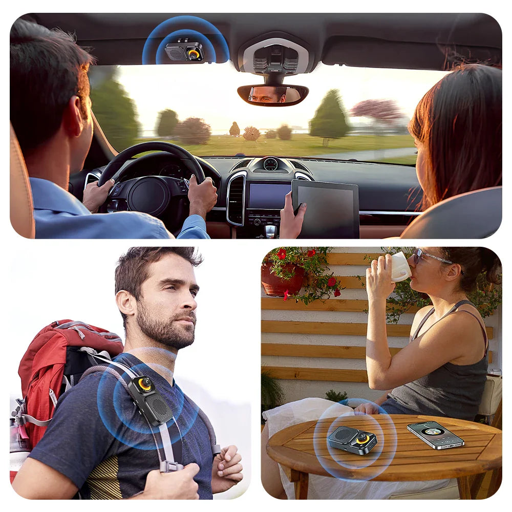 Bluetooth 5.4 Speaker Handsfree Car Kit Sun Visor Clip Wireless Audio Receiver Speakerphone Wireless Stereo MP3 Music Player