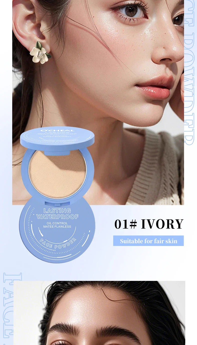 Ocheal Matte Face Setting Powder Oil-control Lightweight Radiant Foundation Pressed Powder Face Full Coverage Makeup Cosmetic