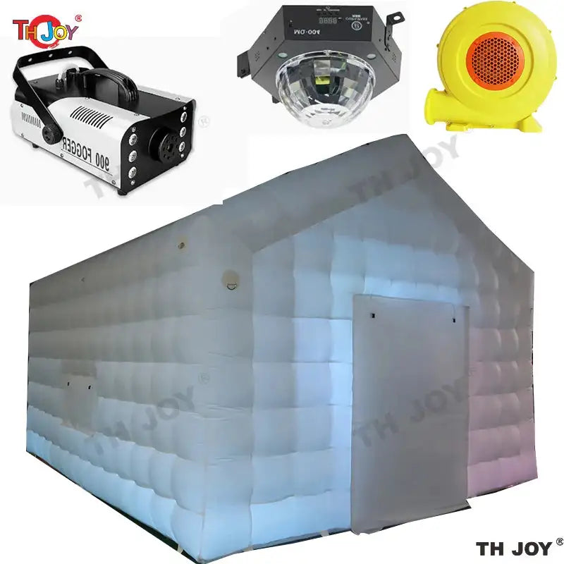 7x5m Disco Light N Fog Machine Black Cube Blow Up Bar Tent Inflatable Nightclub Portable Inflatable Party Tent Free Air Shipping