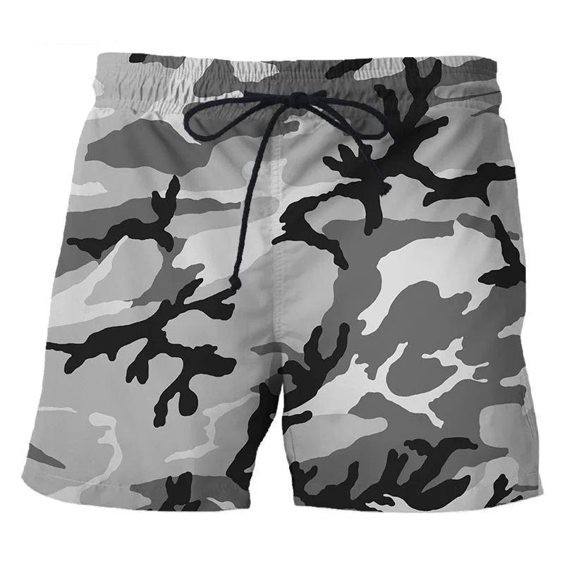 Camouflage 3D Printed Short Pants Men's Outdoor Sports Board Shorts Unisex Fashion Casual Swimming Shorts Beach Trunks Clothing - Lizard Vigilante