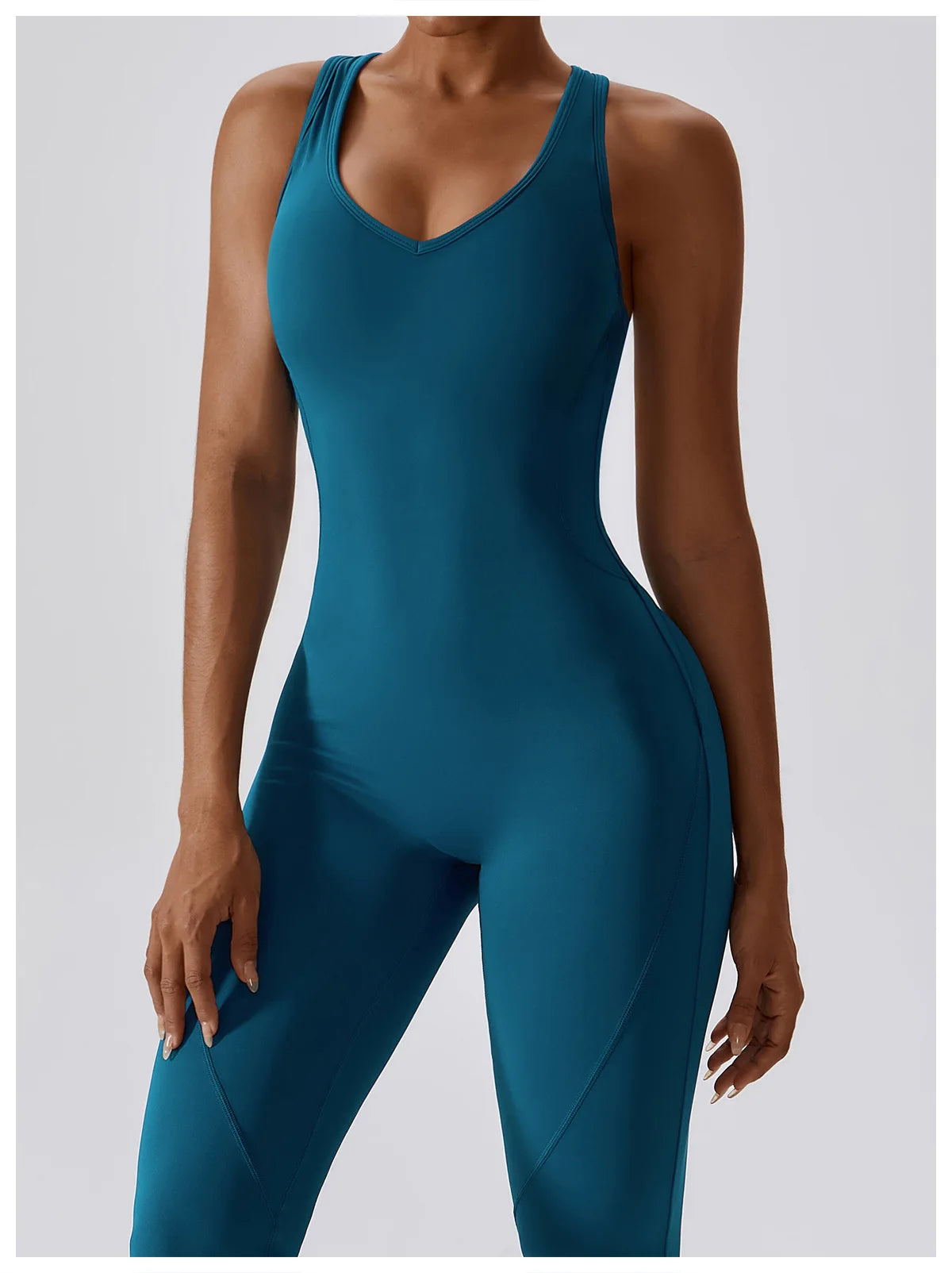 Sexy Back V Jumpsuit Gym Set Women Training Yoga Suit Sportswear Women Sports Jumpsuit Fitness Rompers Stretch Workout Bodysuits - Premium  from Lizard Vigilante - Just $36.99! Shop now at Lizard Vigilante