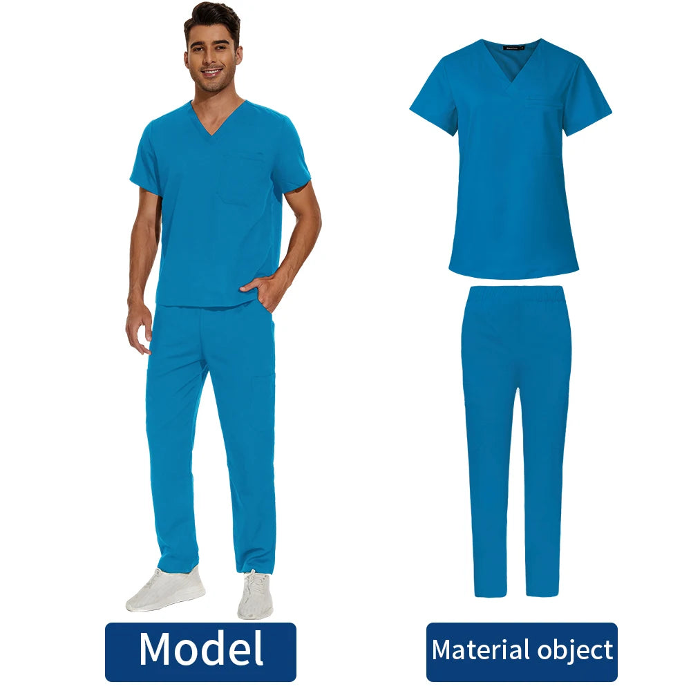 NiaaHinn Men's Medical Scrubs Set | V-Neck Uniforms for Clinics & Hospitals | Comfortable & Breathable Workwear - Premium scrubs from Lizard Vigilante - Just $38.88! Shop now at Lizard Vigilante